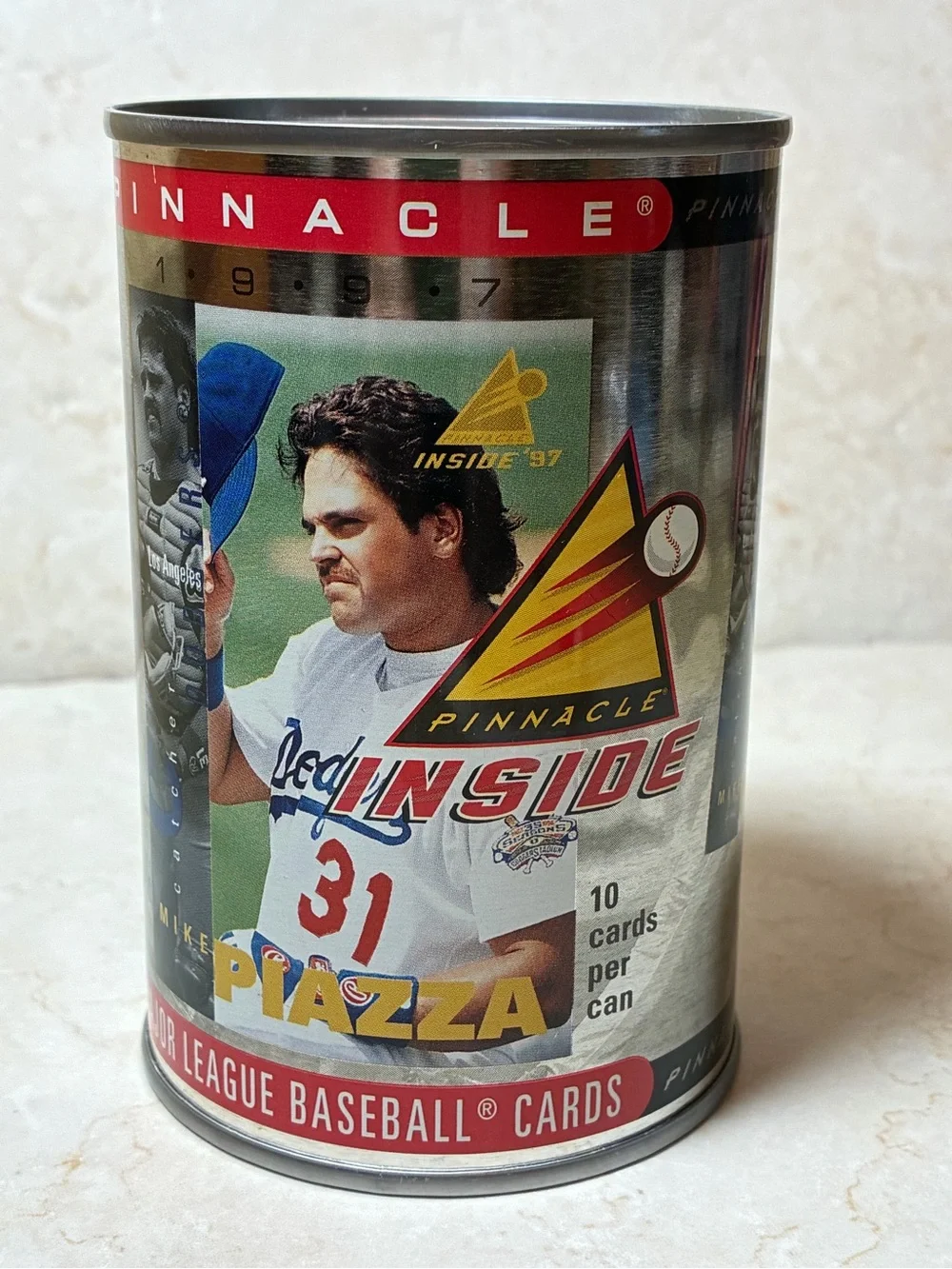 Sealed Pinnacle Inside 1997 Baseball Card Can - Mike Piazza